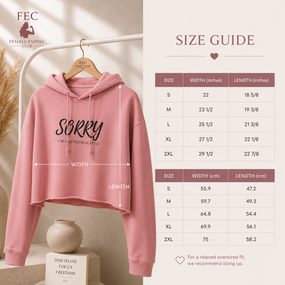 Sorry, I'm Overstimulated™ | Premium Crop Hoodie