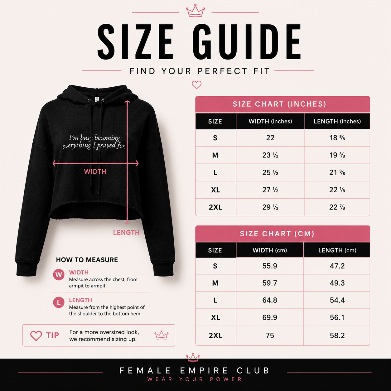 Becoming Her™ |  Premium Crop Hoodie