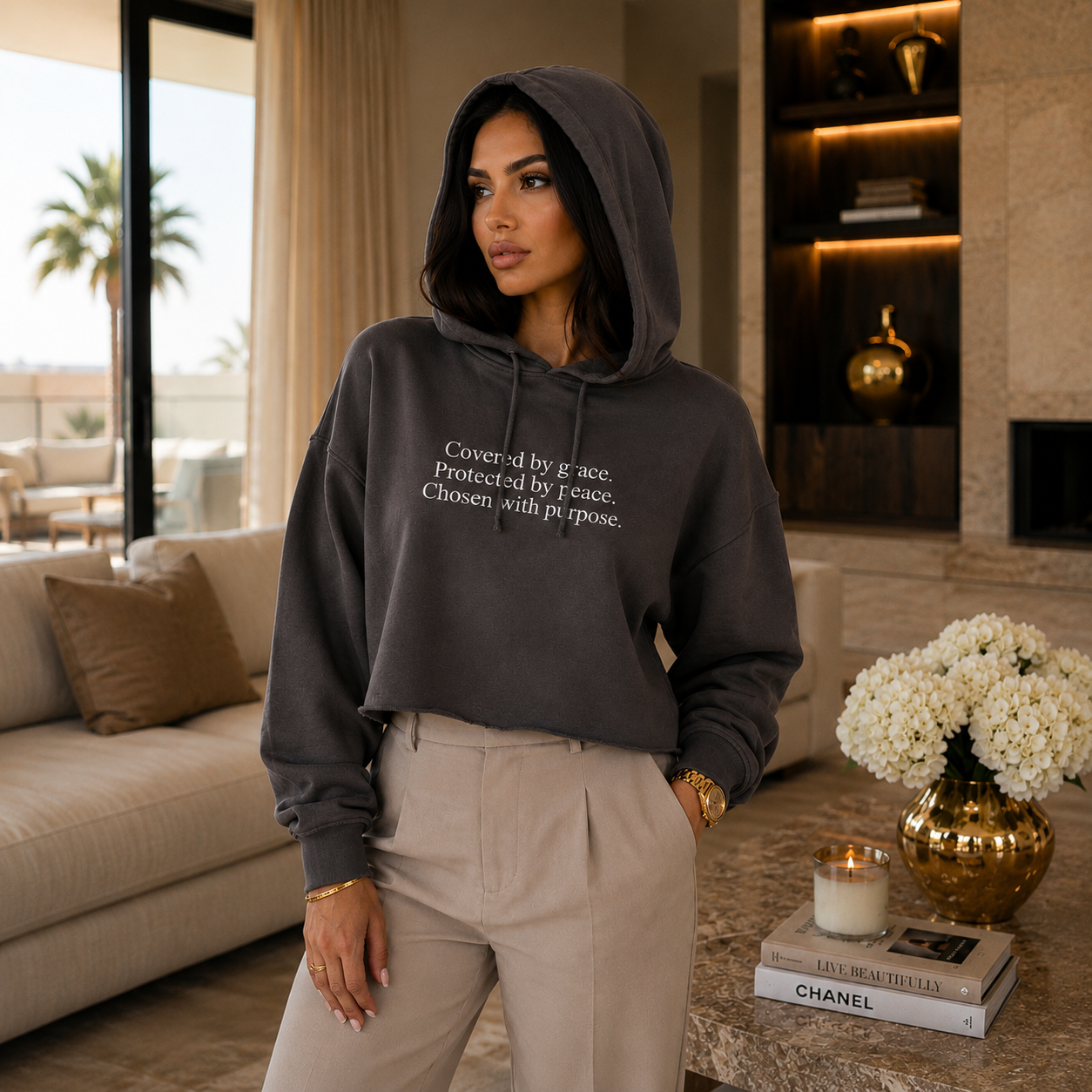 Chosen With Purpose™ | Premium Crop Hoodie