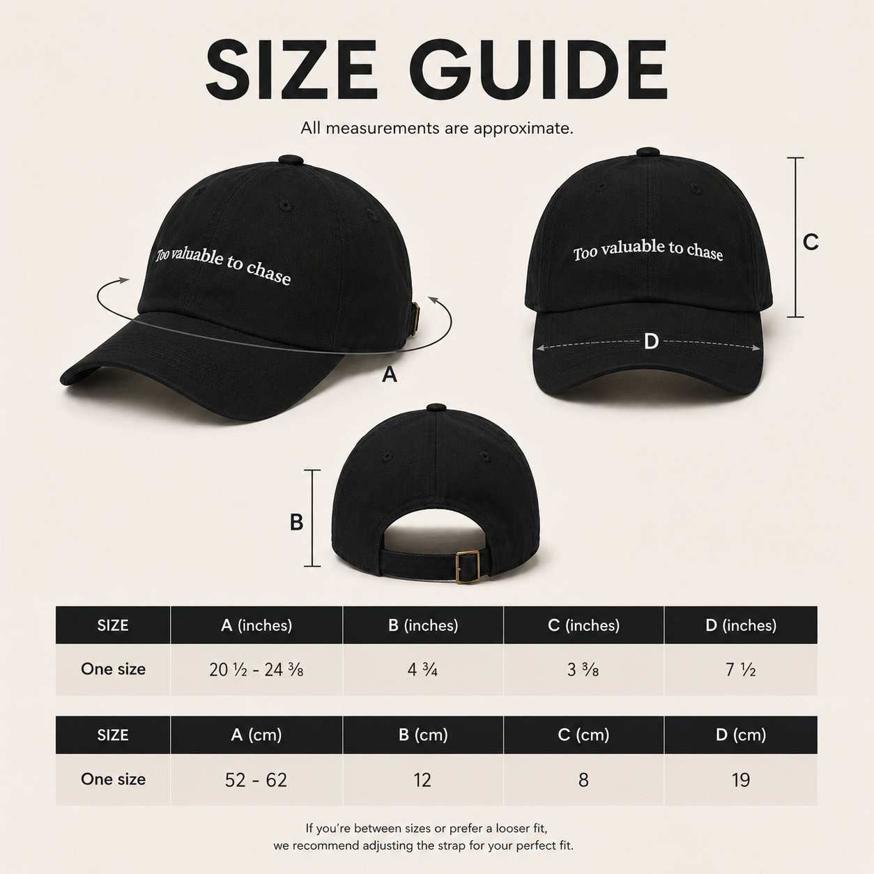 Too Valuable To Chase™ | Premium Cap