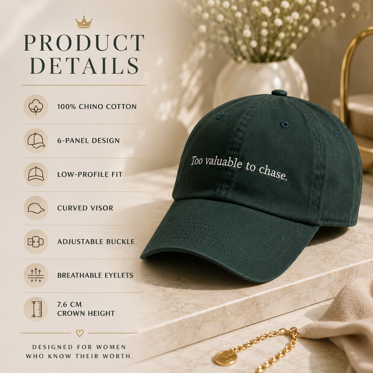 Too Valuable To Chase™ | Premium Cap
