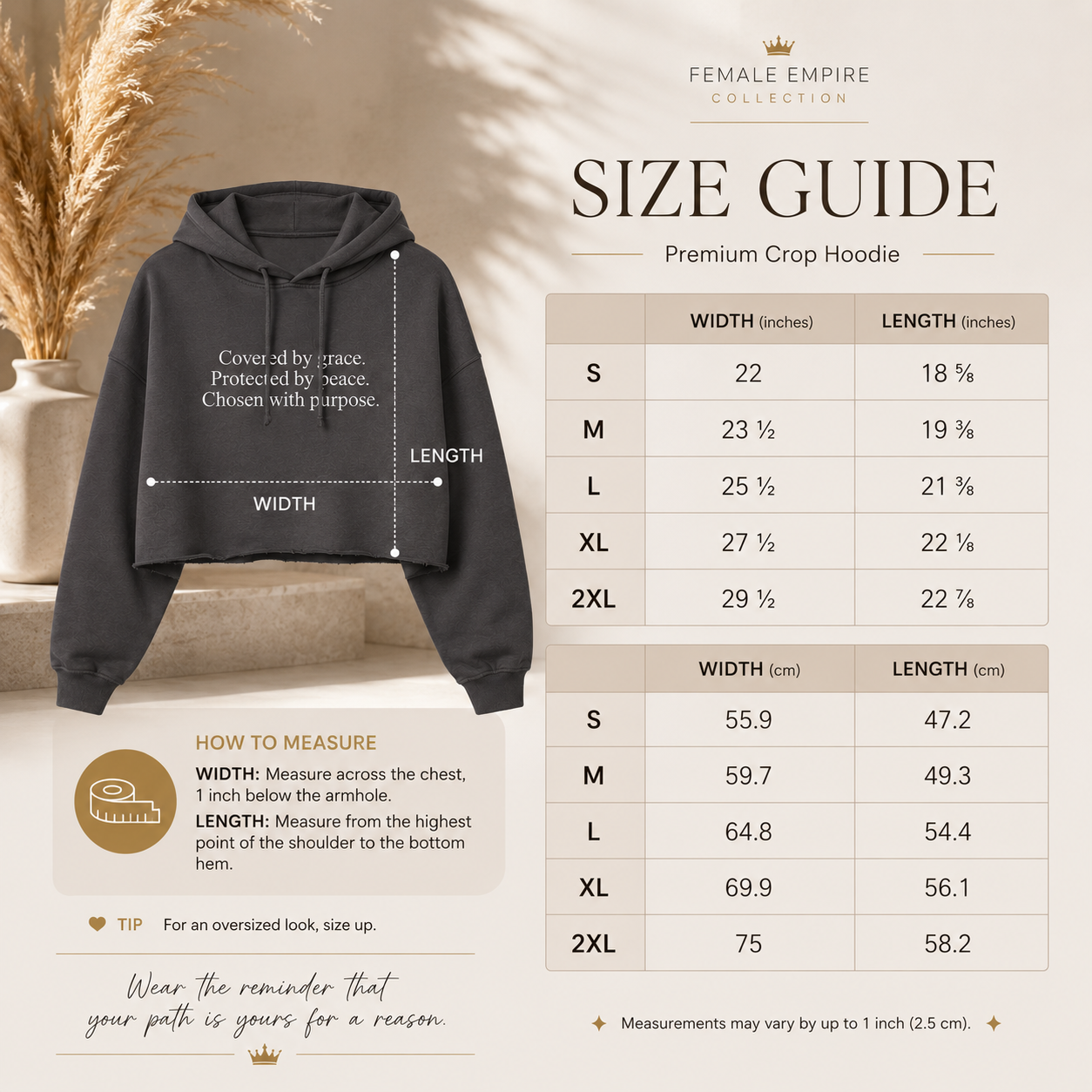 Chosen With Purpose™ | Premium Crop Hoodie